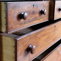 dovetail joints on drawer boxes - Victorian Mahogany Chest of Drawers – 2‑over‑3 Large Storage