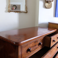 dovetail joints on drawer boxes - Victorian Mahogany Chest of Drawers – 2‑over‑3 Large Storage