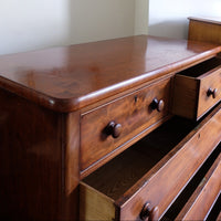 dovetail joints on drawer boxes - Victorian Mahogany Chest of Drawers – 2‑over‑3 Large Storage