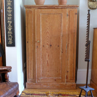 Rare James Shoolbred & Co pine linen storage cupboard (linen press) dates from. 1870–1900, made in Tottenham Court Road, London.