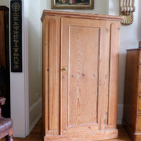 Rare James Shoolbred & Co pine linen storage cupboard (linen press) dates from. 1870–1900, made in Tottenham Court Road, London.
