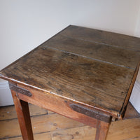 Naive 17th Century Welsh Oak Table with Iron Strapwork