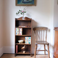 Waring and Gillow English Oak Gallery Top Bookcase Dated 1932
