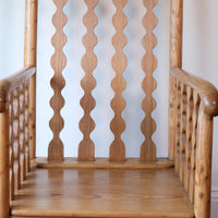 Late 19th Century Arts and Crafts pitch pine bobbin armchair