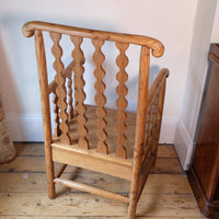 Late 19th Century Arts and Crafts pitch pine bobbin armchair