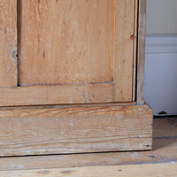Victorian shallow pine storage cupboard front view