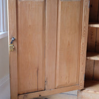 Interior plank construction of Victorian pine storage cupboard