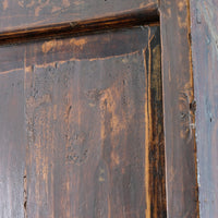 back of an Antique Painted Chinese Apothecary-Style Cabinet with 57 Drawers and Calligraphy