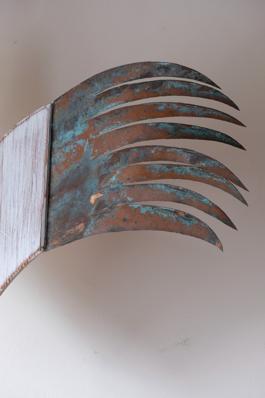 Martin Scorey primitive folk art cockerel sculpture on driftwood