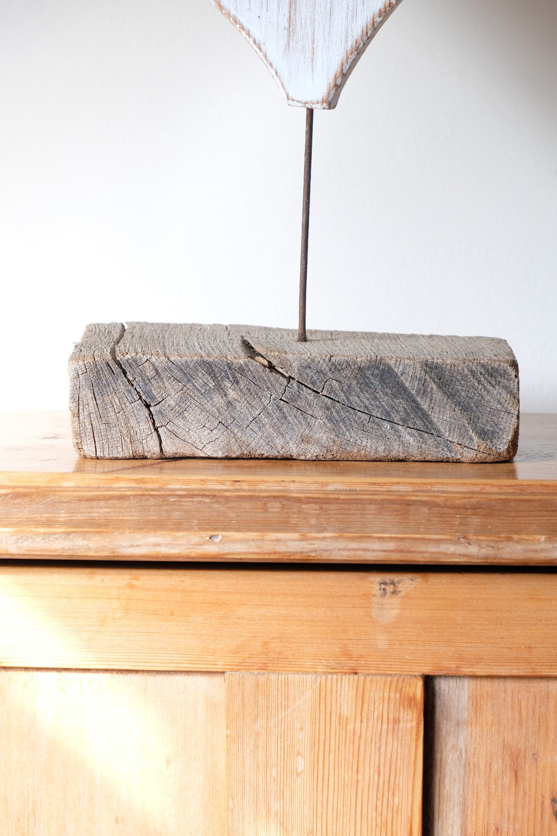 Martin Scorey primitive folk art cockerel sculpture on driftwood