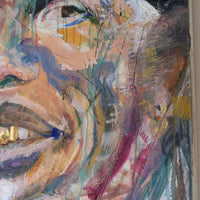 Man with Gold Tooth – Neo-Expressionism Oil Portrait by Sandra Shashou, 2005