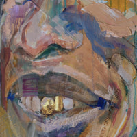 Man with Gold Tooth – Neo-Expressionism Oil Portrait by Sandra Shashou, 2005