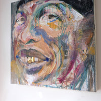 Man with Gold Tooth – Neo-Expressionism Oil Portrait by Sandra Shashou, 2005