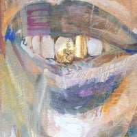 Man with Gold Tooth – Neo-Expressionism Oil Portrait by Sandra Shashou, 2005