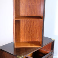 Mid-Century Campaign Style Mahogany Chest with Three Graduated Drawers