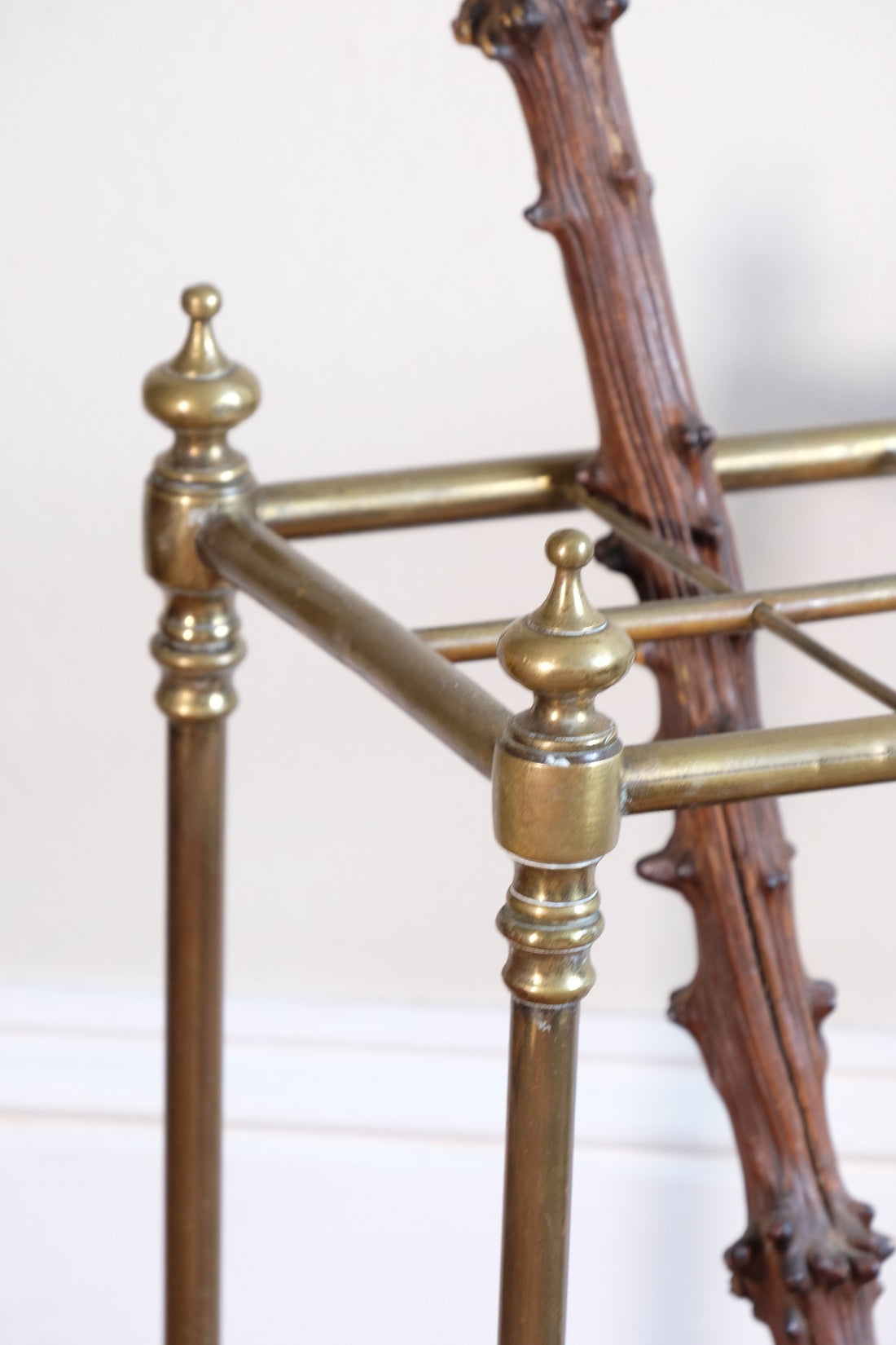 Brass Finial - Edwardian Brass And Cast Iron Stick And Umbrella Stand Circa 1910