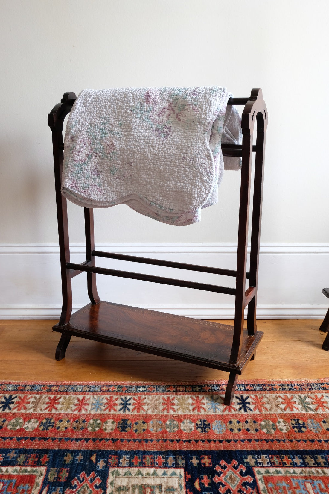 Victorian Inlaid Rosewood Towel Rail Clothes Horse Antique Stand