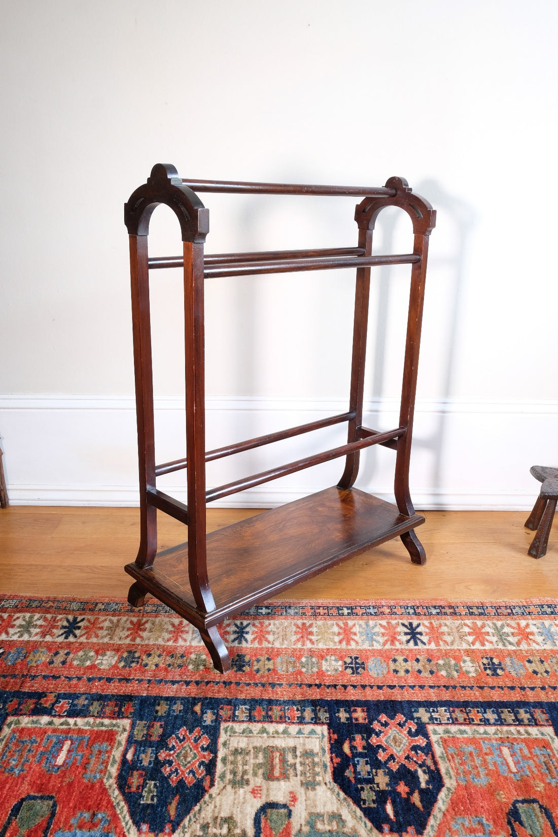 Victorian Inlaid Rosewood Towel Rail Clothes Horse Antique Stand