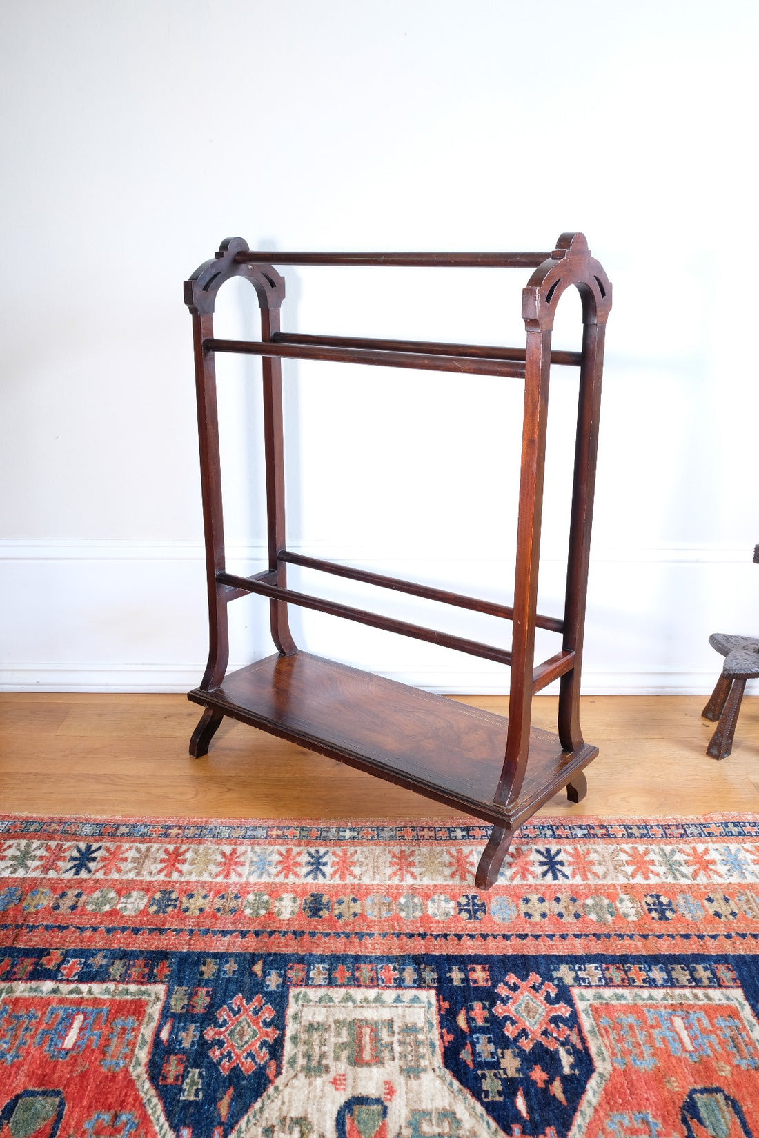 Victorian Inlaid Rosewood Towel Rail Clothes Horse Antique Stand