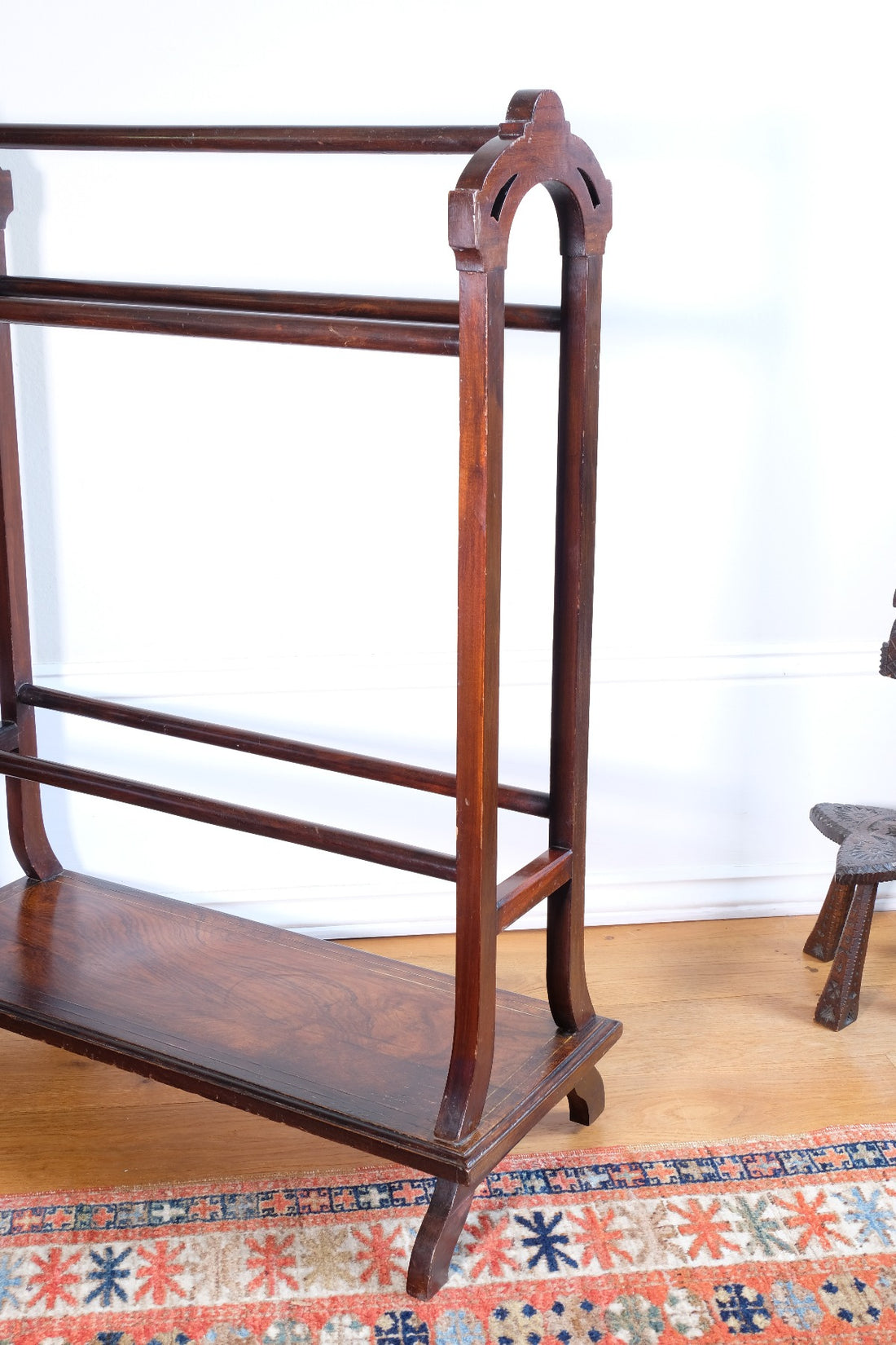 Victorian Inlaid Rosewood Towel Rail Clothes Horse Antique Stand
