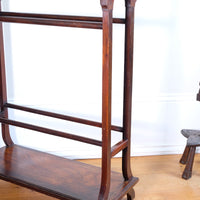Victorian Inlaid Rosewood Towel Rail Clothes Horse Antique Stand