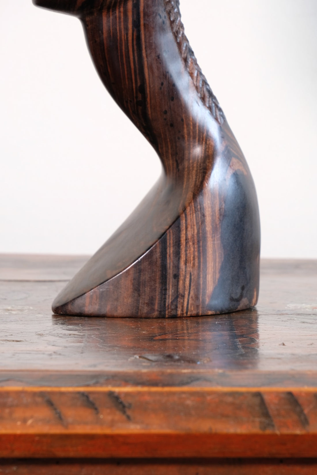 Carved Ebony Female Bust Sculpture Roland Ogiamien 1980 African Art