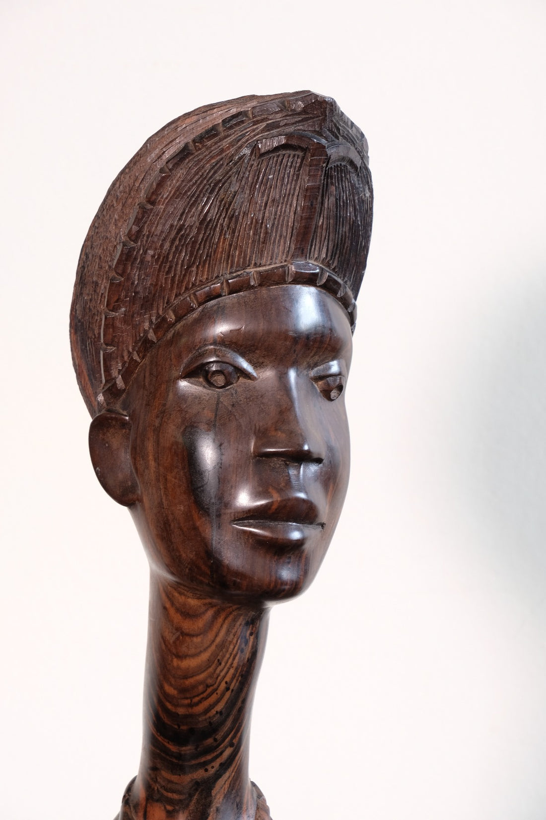 Carved Ebony Male Bust Sculpture Roland Ogiamien 1980 African Art