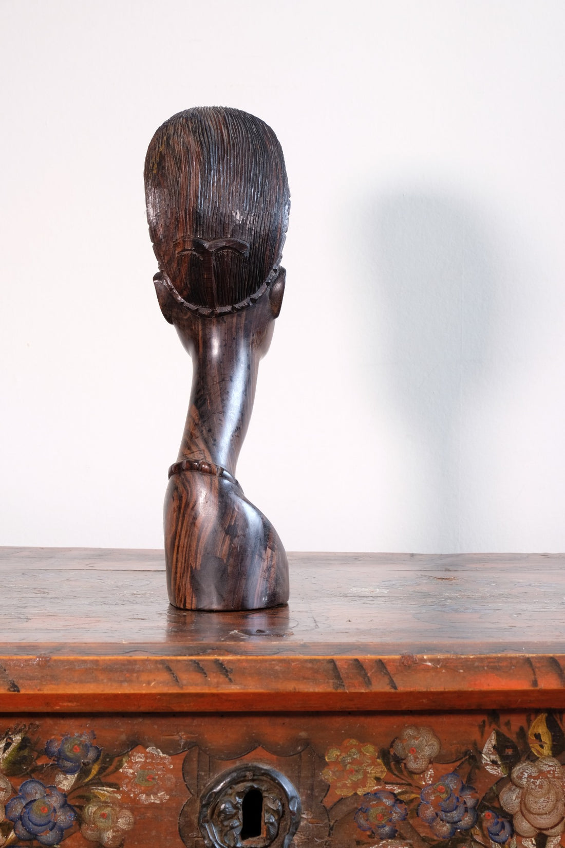 Carved Ebony Male Bust Sculpture Roland Ogiamien 1980 African Art