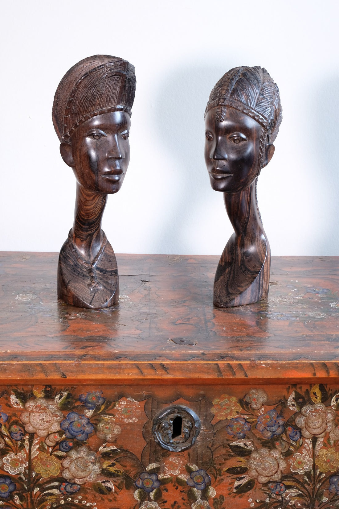 Carved Ebony Male Bust Sculpture Roland Ogiamien 1980 African Art