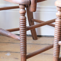 Pair Regency Armchairs Brass Inlay Cane Seats circa 1810