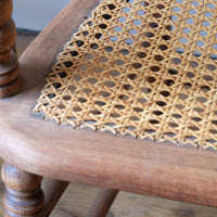 Pair Regency Armchairs Brass Inlay Cane Seats circa 1810