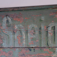 Vintage Mid-Century Hand-Painted Advertising Sign – Rare Distressed Original