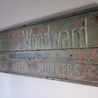 Vintage Mid-Century Hand-Painted Advertising Sign – Rare Distressed Original