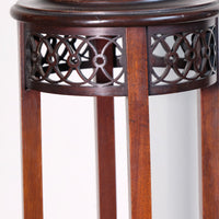 Antique Mahogany Torchère or Plant Stand with Pierced Gallery