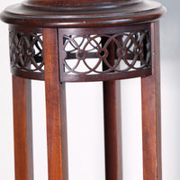 Antique Mahogany Torchère or Plant Stand with Pierced Gallery