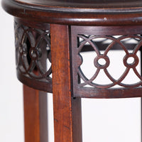 Antique Mahogany Torchère or Plant Stand with Pierced Gallery