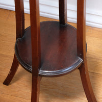 Antique Mahogany Torchère or Plant Stand with Pierced Gallery