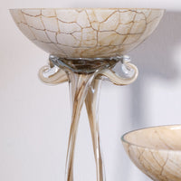Set of Three Venetian‑Style Tazza Stemmed Glasses