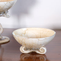 Set of Three Venetian‑Style Tazza Stemmed Glasses