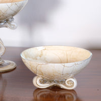 Set of Three Venetian‑Style Tazza Stemmed Glasses