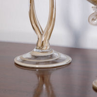 Set of Three Venetian‑Style Tazza Stemmed Glasses