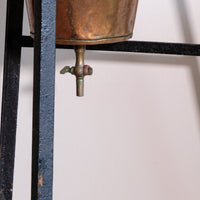 Large Victorian copper conical planter on cast iron stand