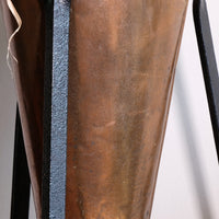 Large Victorian copper conical planter on cast iron stand