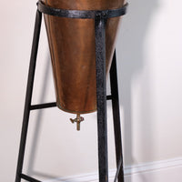 Large Victorian Copper Conical Planter on Cast Iron Stand