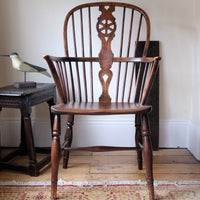 19th Century Windsor Wheelback Armchair in Ash & Elm