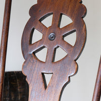 close up of a 19th Century Windsor Wheelback Armchair in Ash & Elm