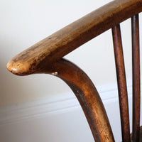close up of a 19th Century Windsor Wheelback Armchair in Ash & Elm