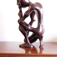 African Abstract Mahogany Sculpture Inspired by Rodin and Henry Moore