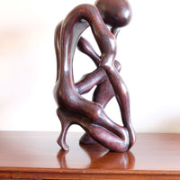 African Abstract Mahogany Sculpture Inspired by Rodin and Henry Moore
