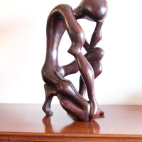African Abstract Mahogany Sculpture Inspired by Rodin and Henry Moore